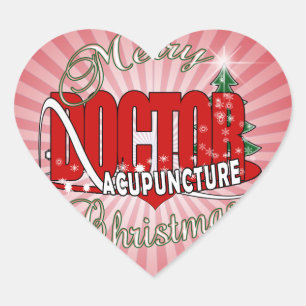 STICKER CŒUR JOYEUX NOËL DE DOCTEUR ACUPUNCTURE