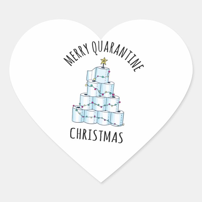 Sticker Cœur Joyeux Quarantaine Arbre de Noël Papier toilette (Devant)