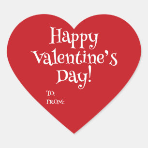 Sticker Cœur Joyeux Saint Valentin rouge à blanc mignon
