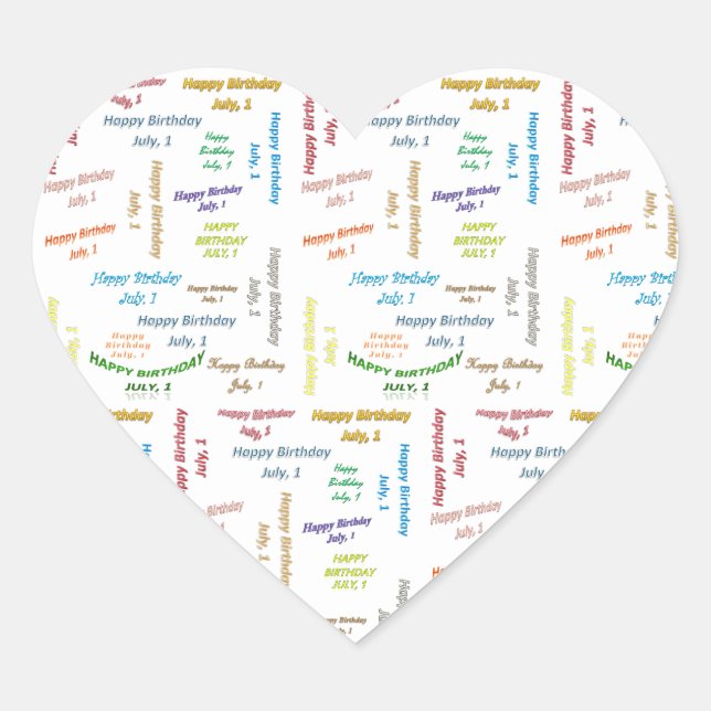 Sticker Cœur Juillet, 12 Anniversaire