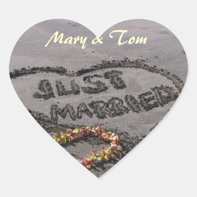 Sticker Cœur Juste married (Devant)