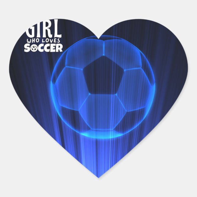 Sticker Cœur juste une fille qui aime le football (Devant)