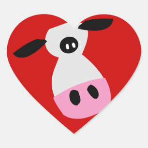 Sticker Cœur Juste une vache