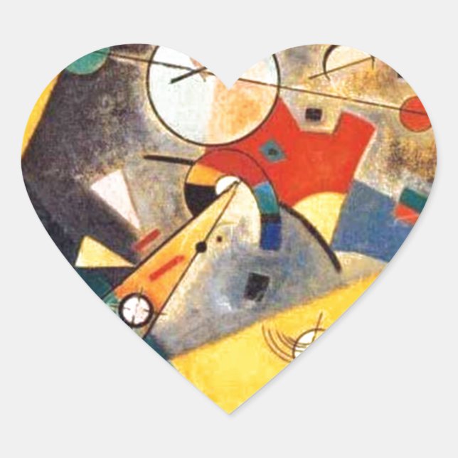 Sticker Cœur Kandinsky Harmonie calme Art Abstrait (Devant)
