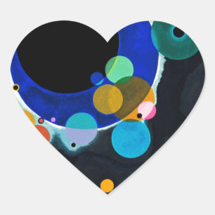 Sticker Cœur Kandinsky Plusieurs cercles Abstraits