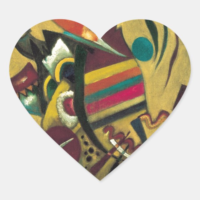 Sticker Cœur Kandinsky Points Peinture en toile Abstraite (Devant)
