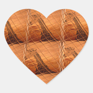 Sticker Cœur Karibu Giraffe Hakuna Matata Chic Art Moderne Col