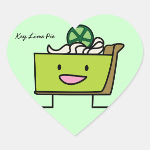 Sticker Cœur Key Lime Pie citron aigre tarte dessert tranche gr