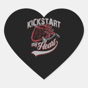 Sticker Cœur Kickstart My Heart Motorcycle Art Cadeau