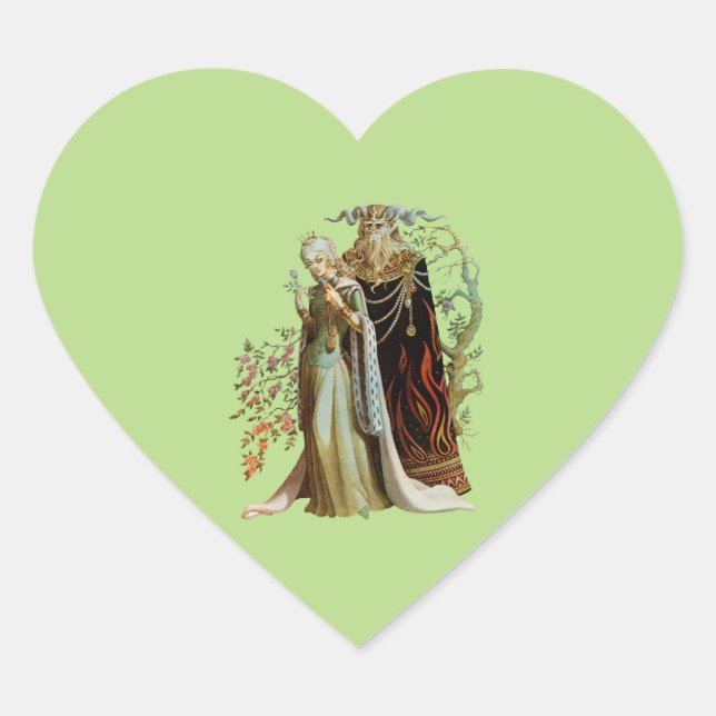 Sticker Cœur La beauté et la bête (Devant)