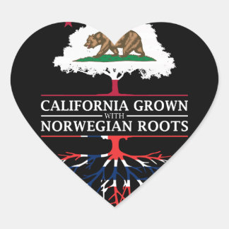 Sticker Cœur La Californie a grandi avec des racines norvégienn