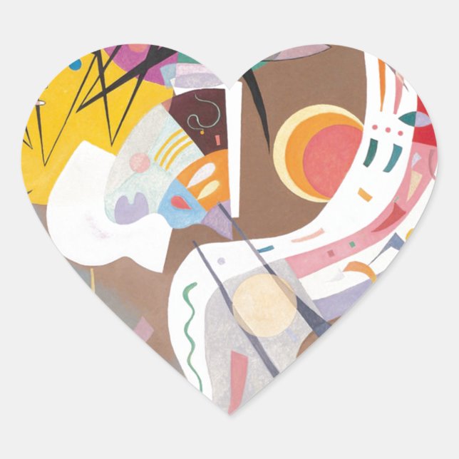 Sticker Cœur La courbe dominante de Kandinsky Abstraite (Devant)