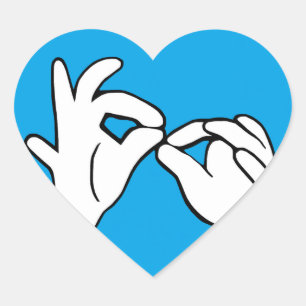 Sticker Cœur La langue des signes américaine d'ASL INTERPRÈTENT