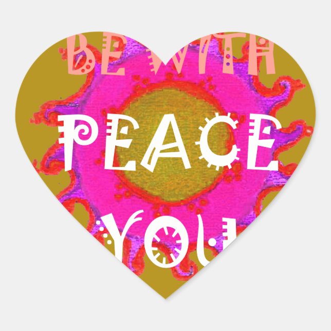 Sticker Cœur La Paix Inspirante Soyez Avec Vous Design Vector A (Devant)