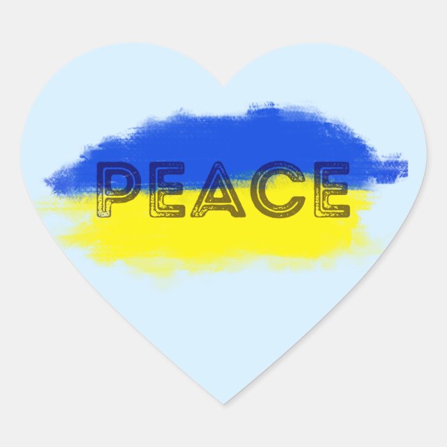 Sticker Cœur La PAIX reste avec l'Ukraine Liberté pour l'Ukrain (Devant)