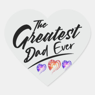 Sticker Cœur La plus grande fête des pères heureuse papa