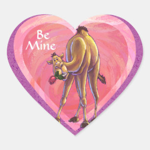 Sticker Cœur La Saint-Valentin au chameau