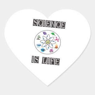Sticker Cœur La science est la vie
