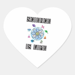 Sticker Cœur La science est la vie