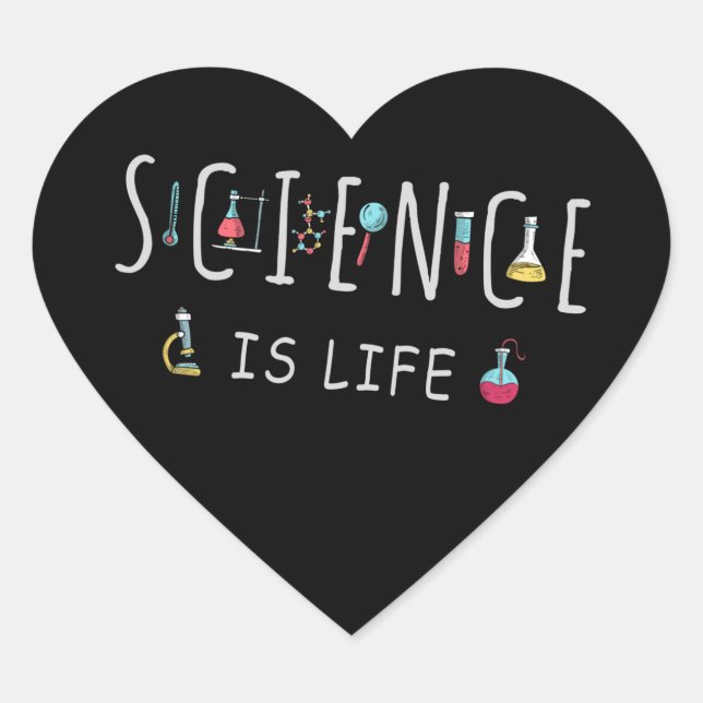 Sticker Cœur La science est la vie (Devant)