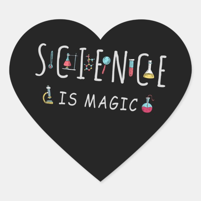 Sticker Cœur La science est magique (Devant)