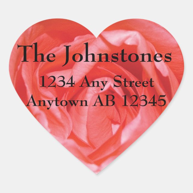 Sticker Cœur Label d'address de Perfectly Rose Wedding (Devant)