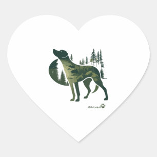 Sticker Cœur Labrador Retriever - la nature pour les amoureux d