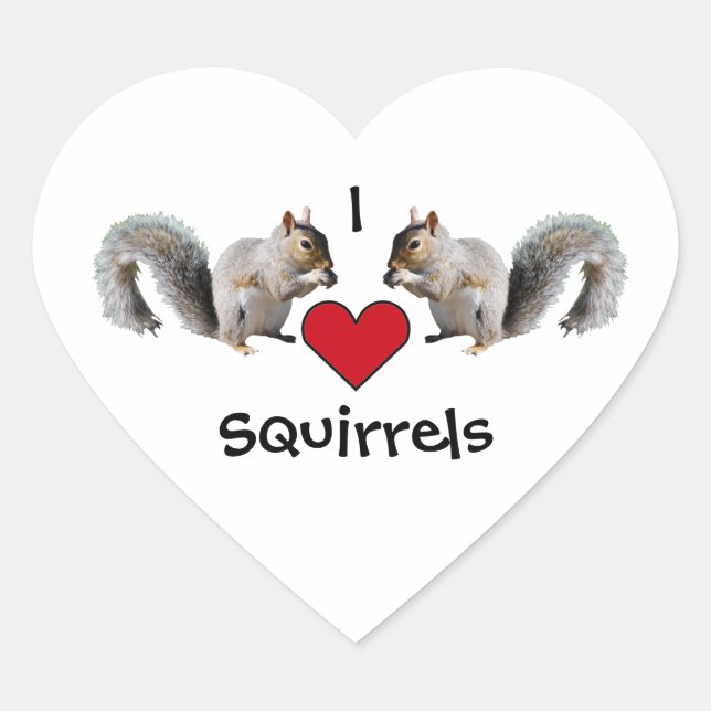 Sticker Cœur L'amour des écureuils (Devant)
