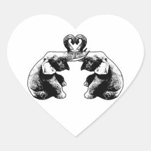 Sticker Cœur L'amour des éléphants