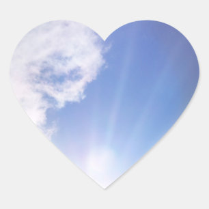 Sticker Cœur L'amour est écrit dans l'autocollant des nuages