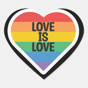 Sticker Cœur L'amour est l'amour GAY PRIDE