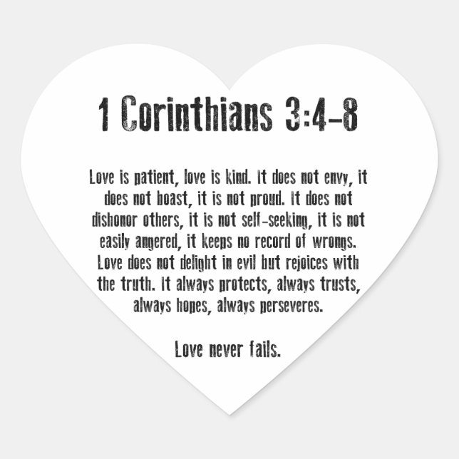 Sticker Cœur L'amour est patient (Devant)