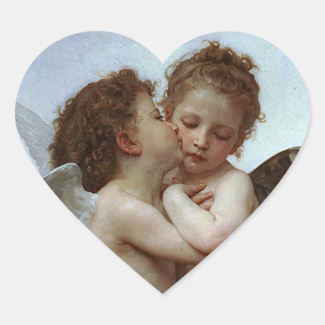Sticker Cœur L'Amour et Psyche de Bouguereau, enfants (Cupid) (Devant)