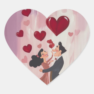 Sticker Cœur L'Amour Whimsical dans l'air