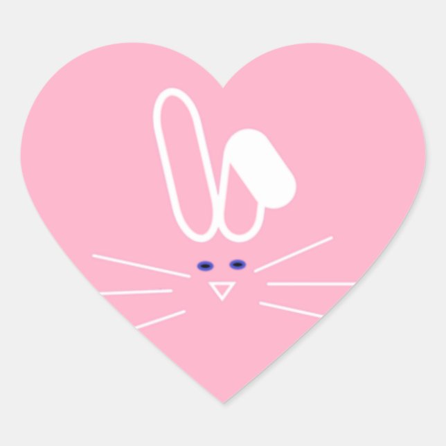 Sticker Cœur lapin (Devant)