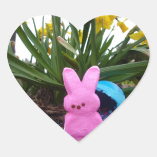 Sticker Cœur Lapin de Pâques personnalisé Paix Amour Art Destin