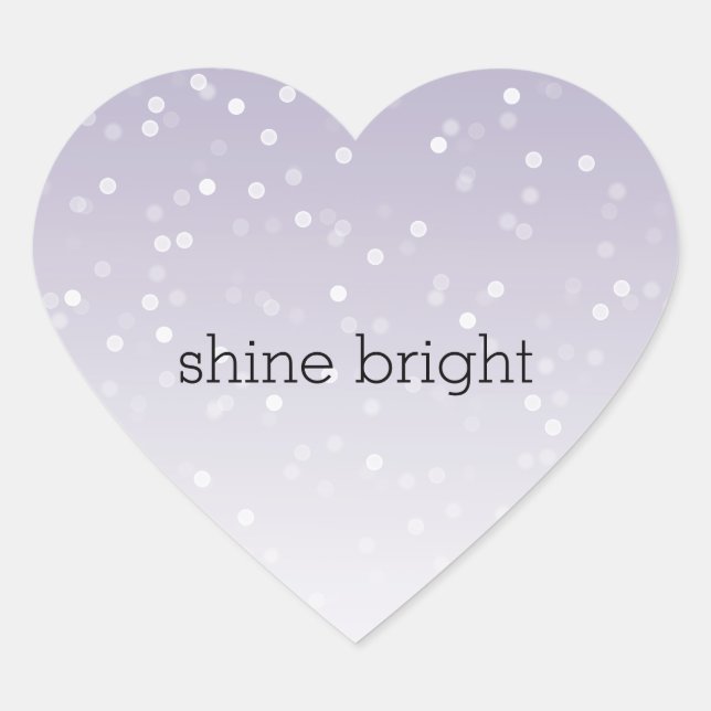 Sticker Cœur Lavande violet blanc Bokeh Confetti (Devant)