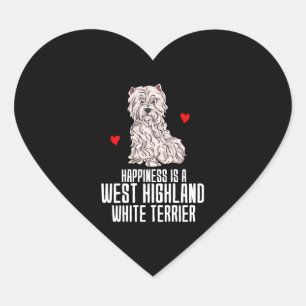 Sticker Cœur Le Bonheur Est Un Terrier Blanc West Highland