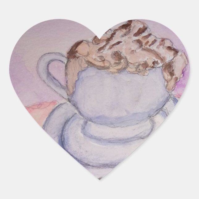 Sticker Cœur Le café de Teresa (Devant)