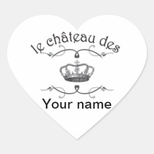 Sticker Cœur le château des VOS NOM v.2
