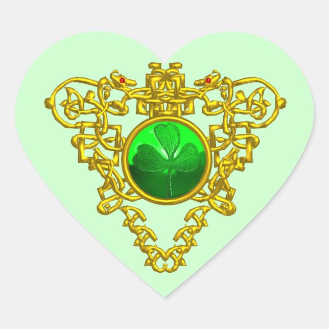 STICKER CŒUR LE COEUR CELTIQUE DE SAINT PATRICK (Devant)