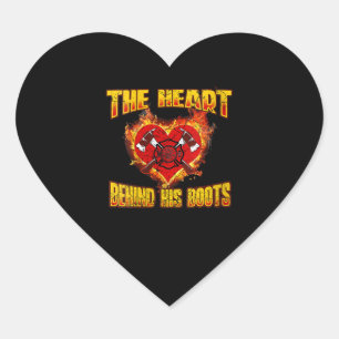 Sticker Cœur Le Coeur Derrière Ses Bottes   Amateurs de pompier