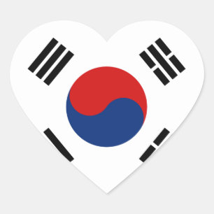 Sticker Cœur Le Coeur du drapeau sud-coréen