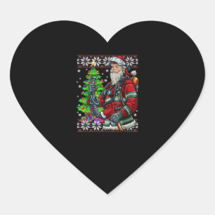 Sticker Cœur Le costume pompier du Père Noël