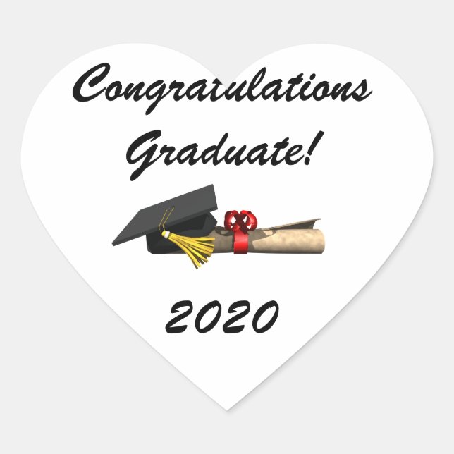 Sticker Cœur Le diplômé - (Devant)