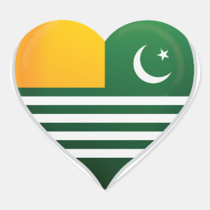 Sticker Cœur Le drapeau d'amour du Cachemire