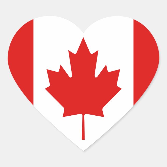 Sticker Cœur Le drapeau de la Feuille d'érable du Canada (Devant)