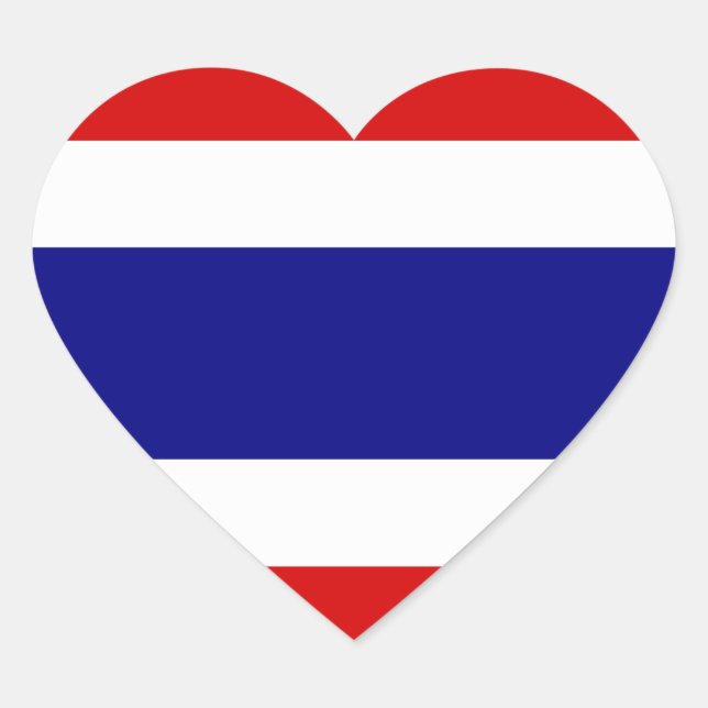 Sticker Cœur Le drapeau de la Thaïlande (Devant)