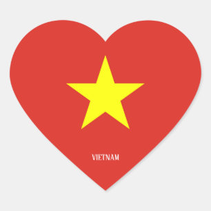 Sticker Cœur Le drapeau du Vietnam patriotique