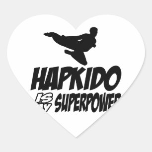 Sticker Cœur le hapkido est la ma superpuissance